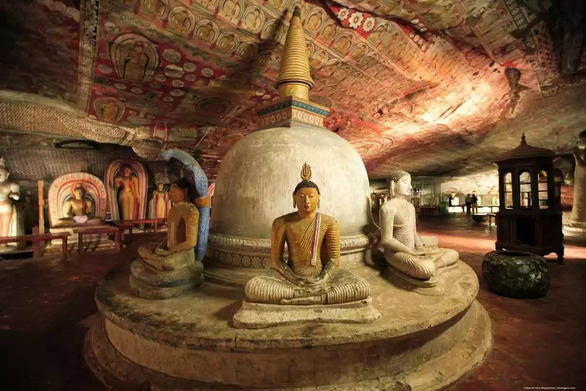 Inside Dambulla Caves