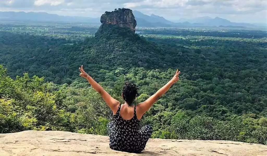View from the Pidurangala Rock on the Sigiriya Rock View at the Sigiriya Rock from the Pidurangala Rock
