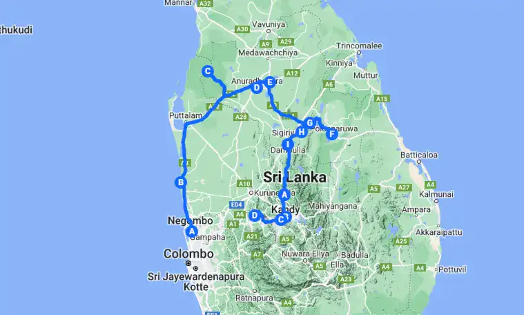 7 days srilanka tour itinerary